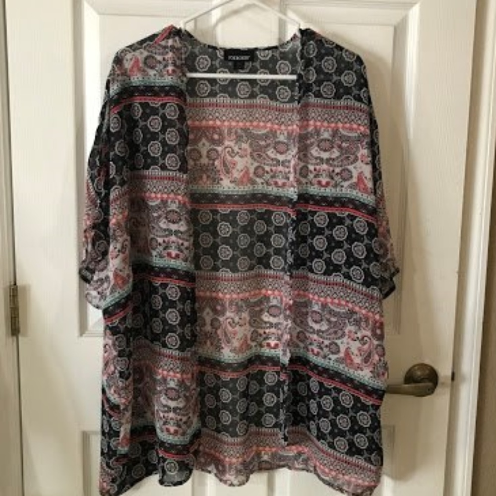Joe Boxer Plus Chiffon Kimono-2x/3x